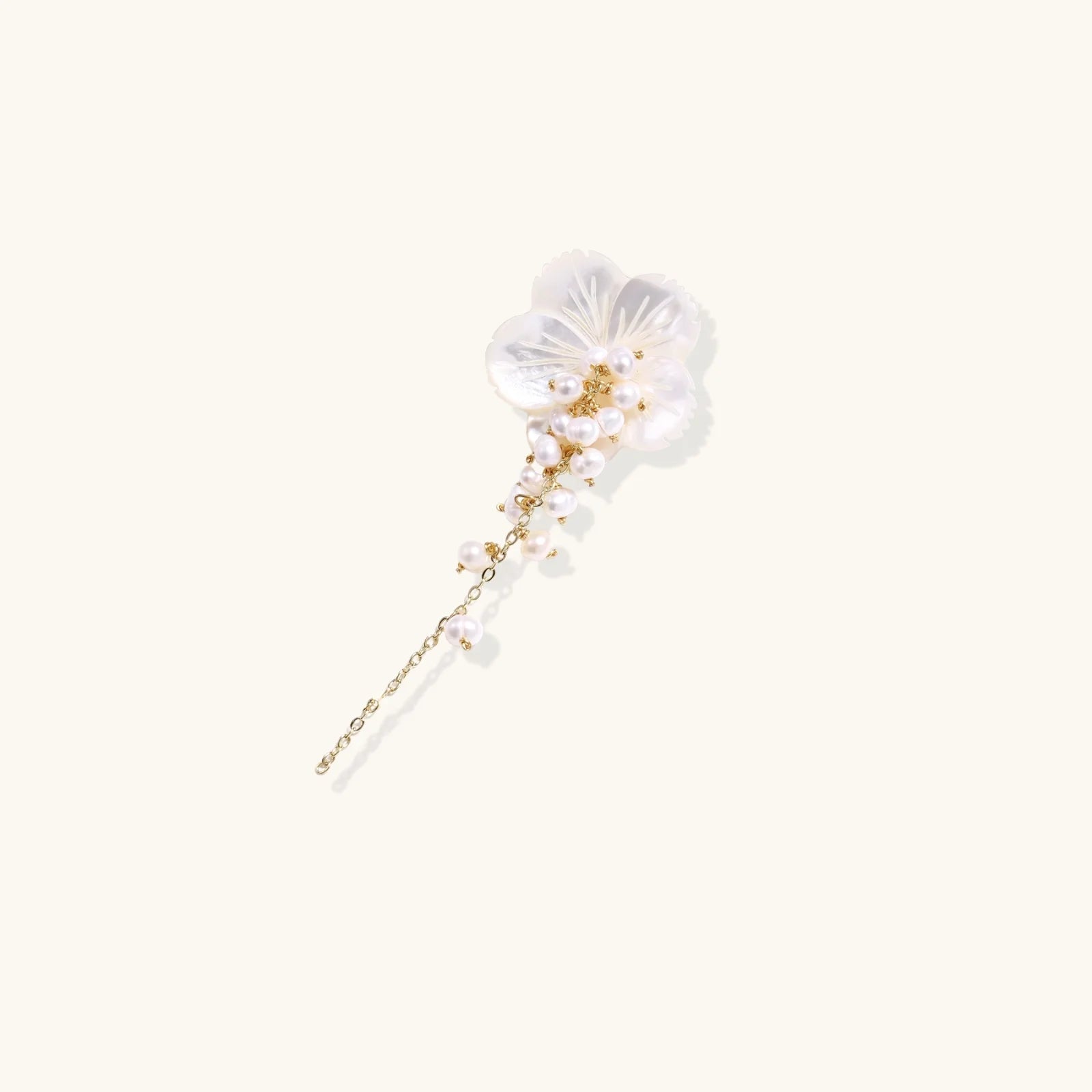 Pearl Cascade Pansy Pin